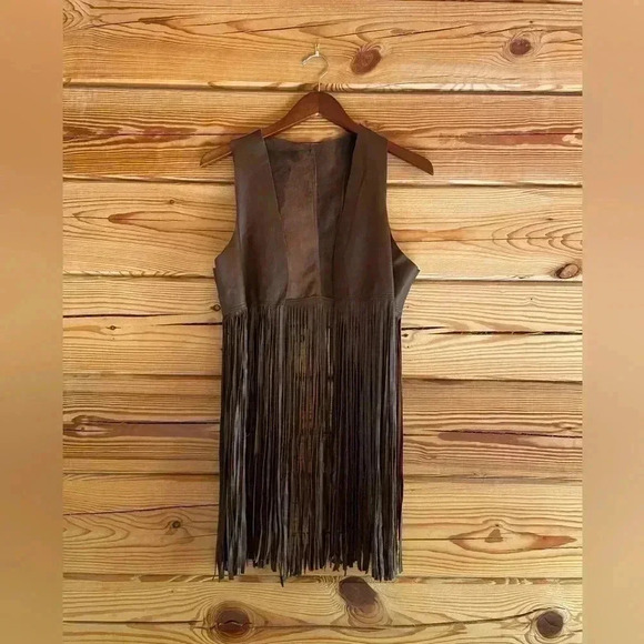 Handmade mamie Ruth leather fringe vest​​​​​ - Picture 1 of 3